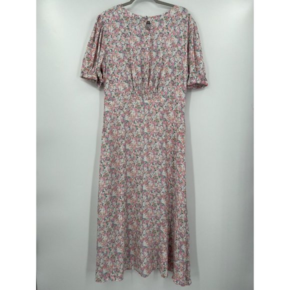 Faithfull the Brand Women's Beline Midi Dress Vionette Floral Pink sz XL/US 10 - Picture 12 of 12